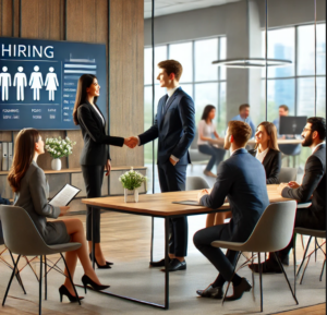 Professional recruiters at Vienna Consultancy conducting interviews in a modern office in Pune, discussing expert hiring solutions.