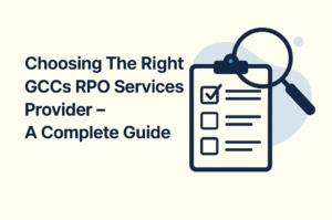 Illustration for Vienna Consultancy's guide on choosing the right GCCs RPO services provider for effective and smart recruitment.