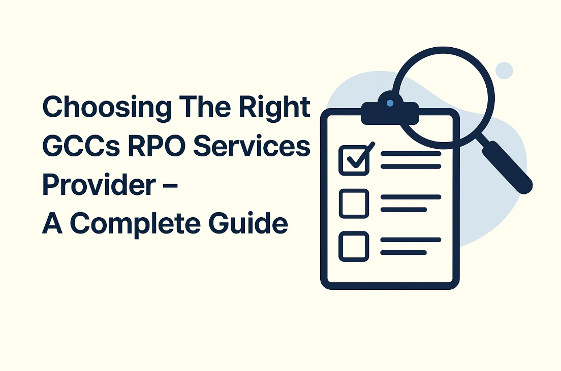 Illustration for Vienna Consultancy's guide on choosing the right GCCs RPO services provider for effective and smart recruitment.