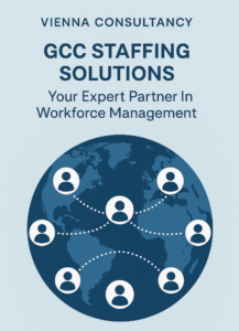 Illustration representing Vienna Consultancy’s expert GCC staffing solutions and global workforce management services.